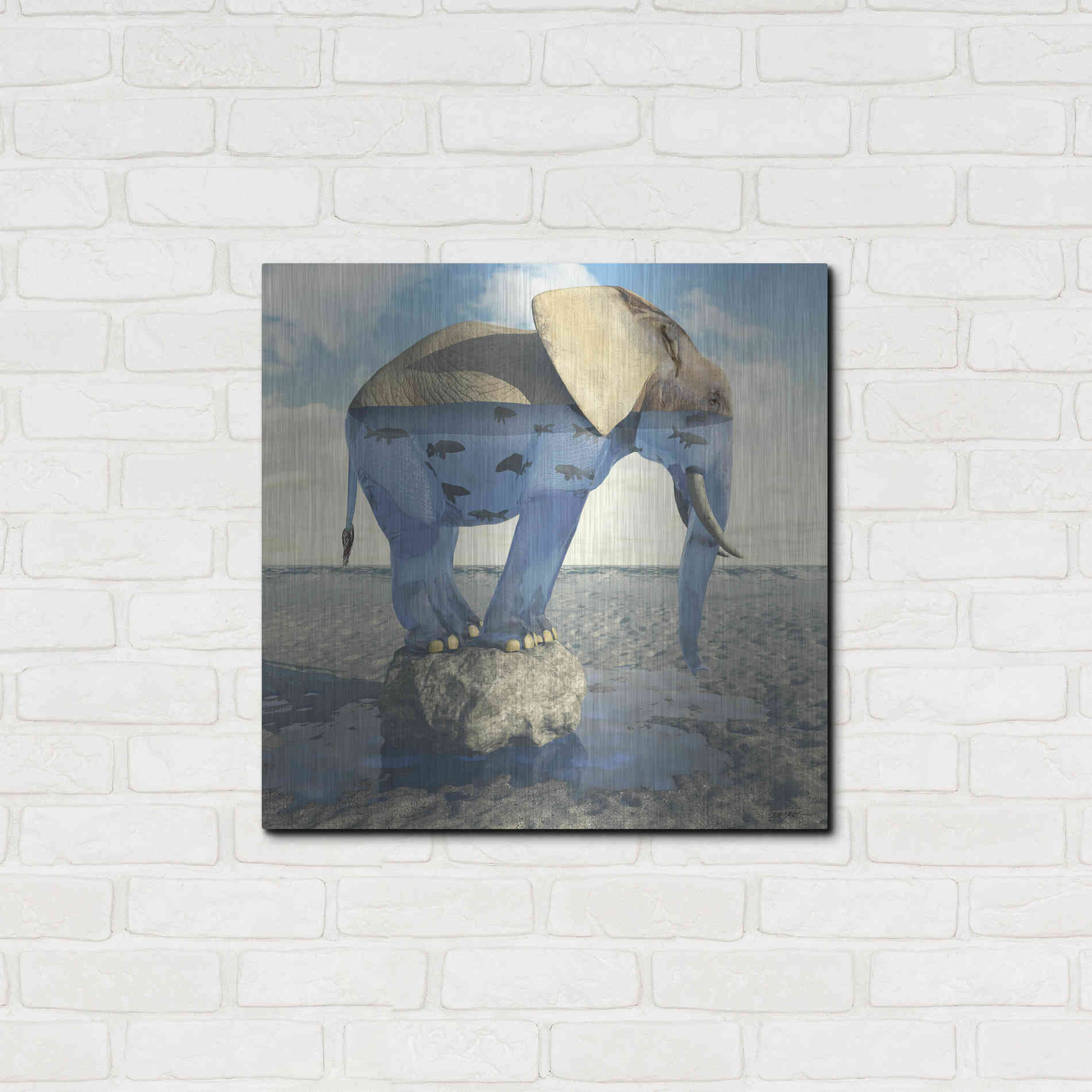 Luxe Metal Art 'Drinking Problem' by Cynthia Decker, Metal Wall Art,24x24