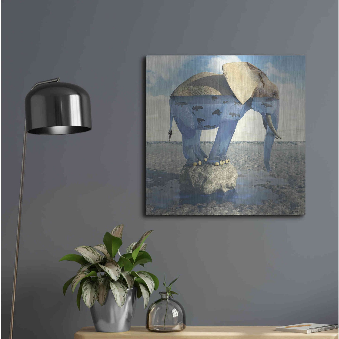 Luxe Metal Art 'Drinking Problem' by Cynthia Decker, Metal Wall Art,24x24