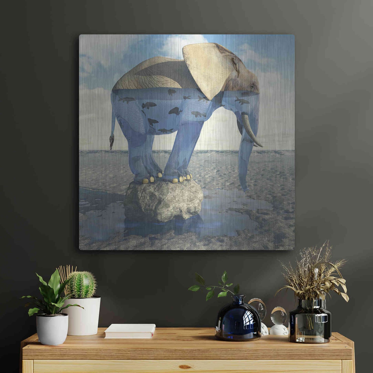 Luxe Metal Art 'Drinking Problem' by Cynthia Decker, Metal Wall Art,24x24