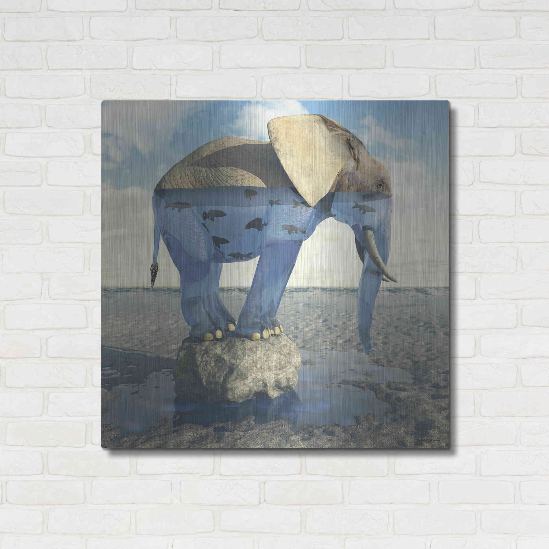 Luxe Metal Art 'Drinking Problem' by Cynthia Decker, Metal Wall Art,36x36