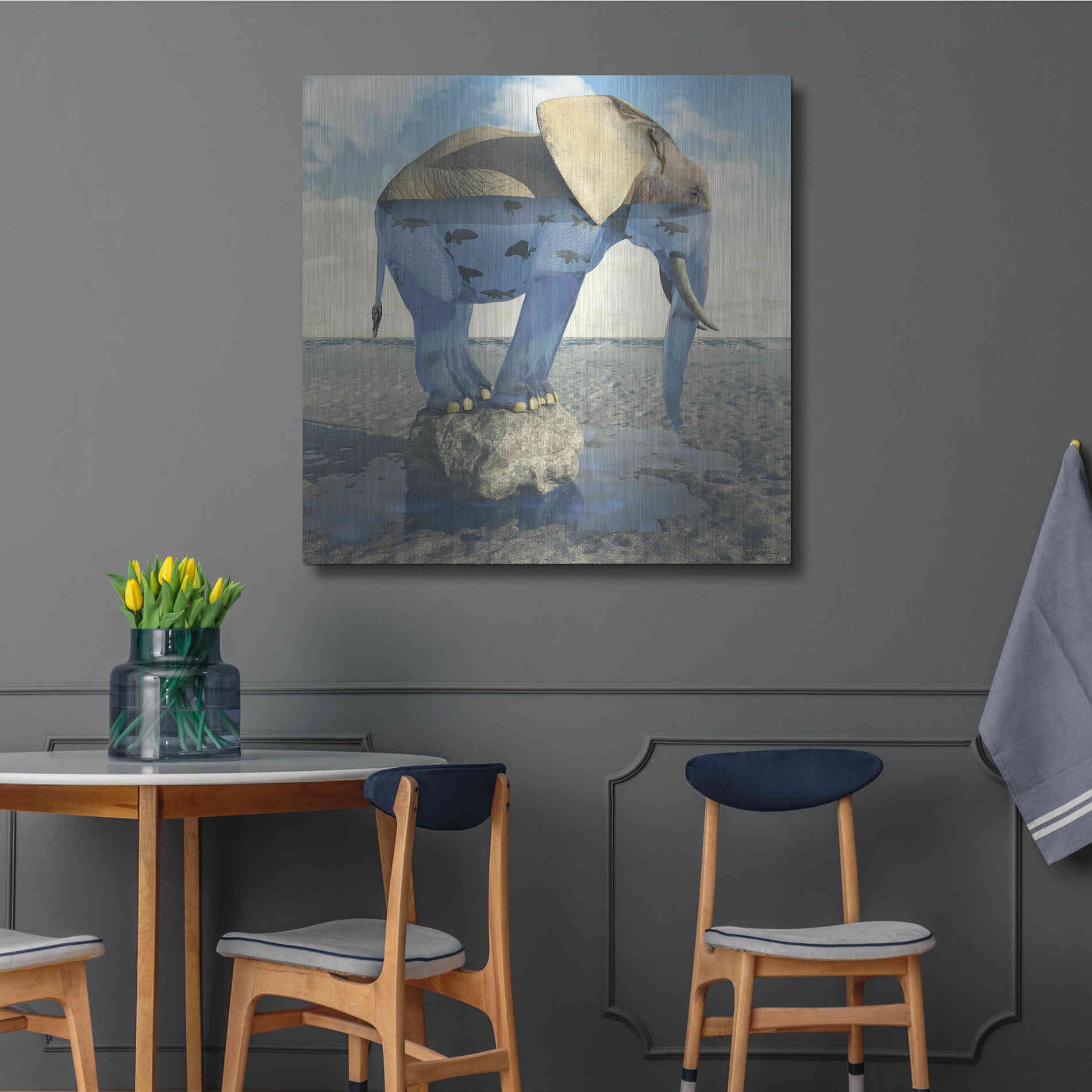 Luxe Metal Art 'Drinking Problem' by Cynthia Decker, Metal Wall Art,12x12