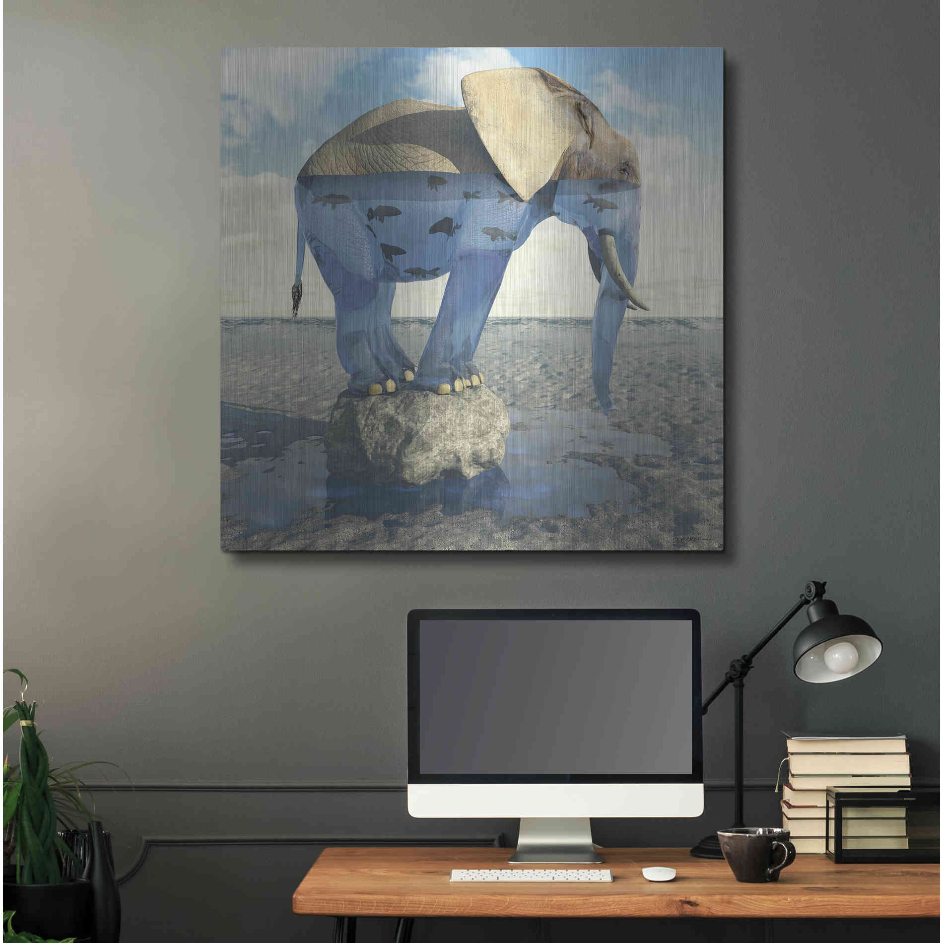 Luxe Metal Art 'Drinking Problem' by Cynthia Decker, Metal Wall Art,12x12