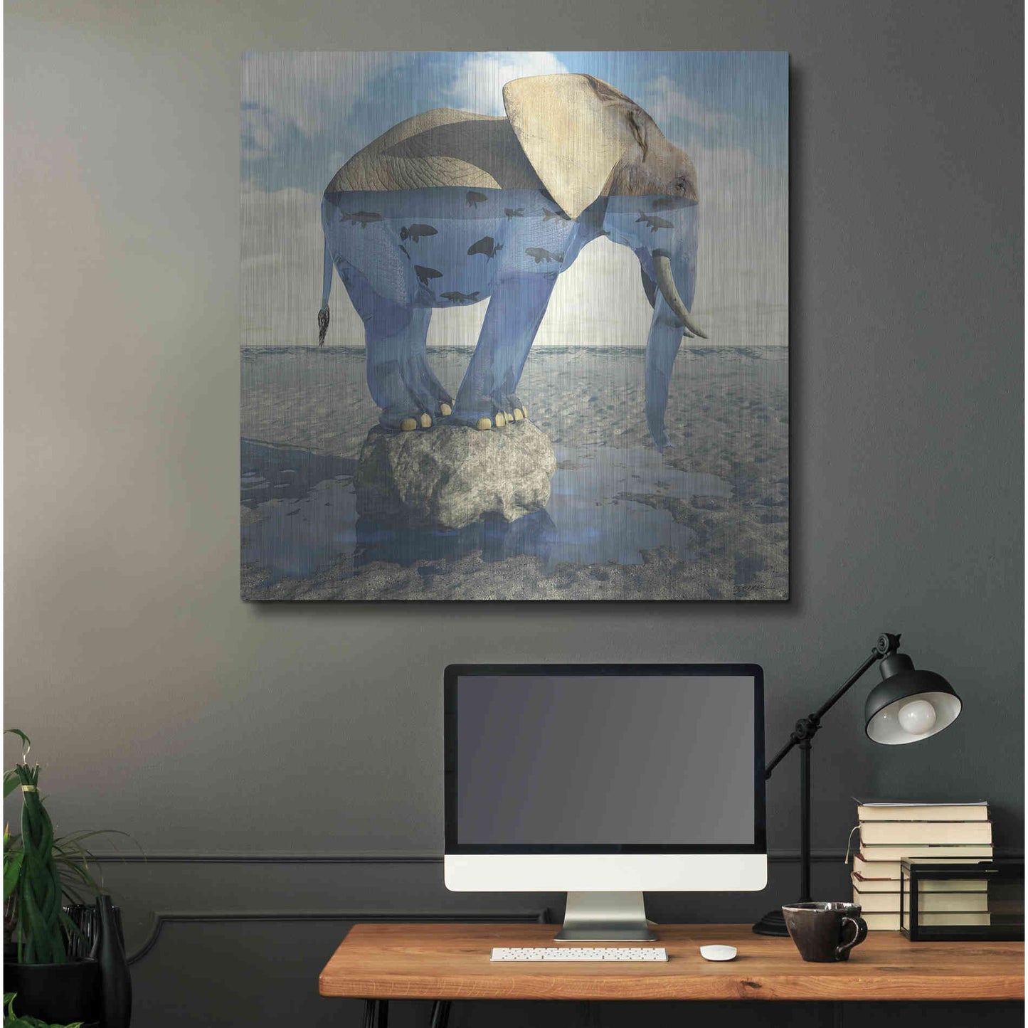 Luxe Metal Art 'Drinking Problem' by Cynthia Decker, Metal Wall Art,36x36