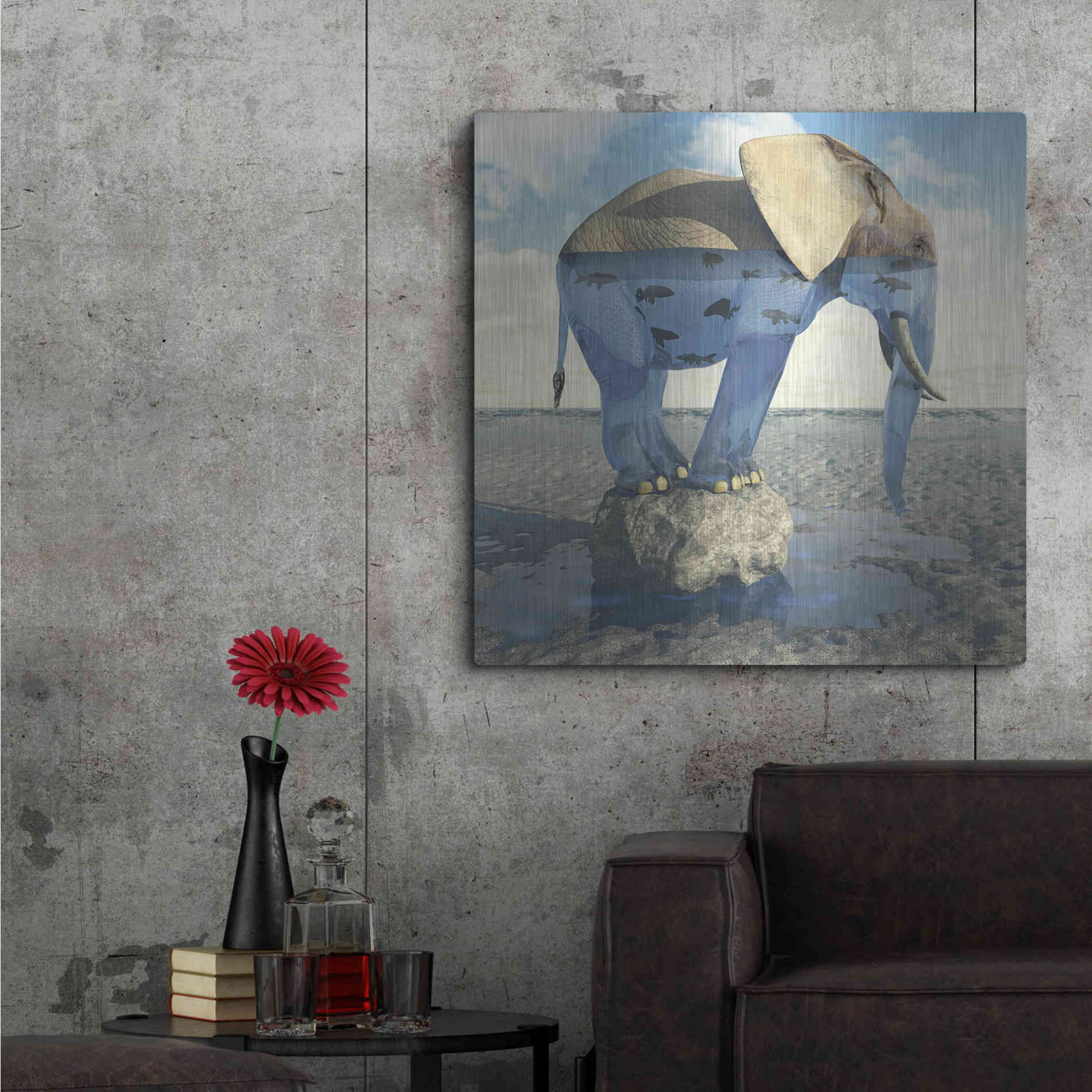 Luxe Metal Art 'Drinking Problem' by Cynthia Decker, Metal Wall Art,36x36