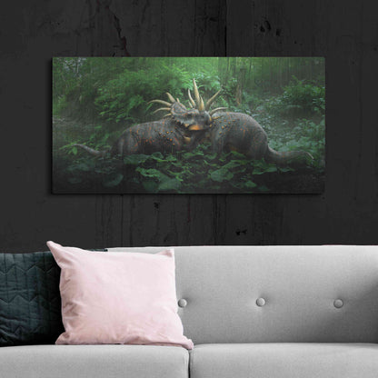 Luxe Metal Art 'Dueling Styracosaurus', Metal Wall Art,48x24