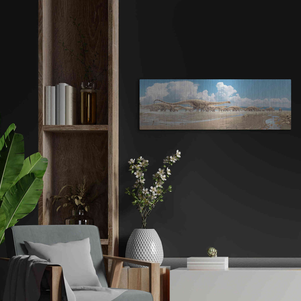 Luxe Metal Art 'Migration', Metal Wall Art,36x12