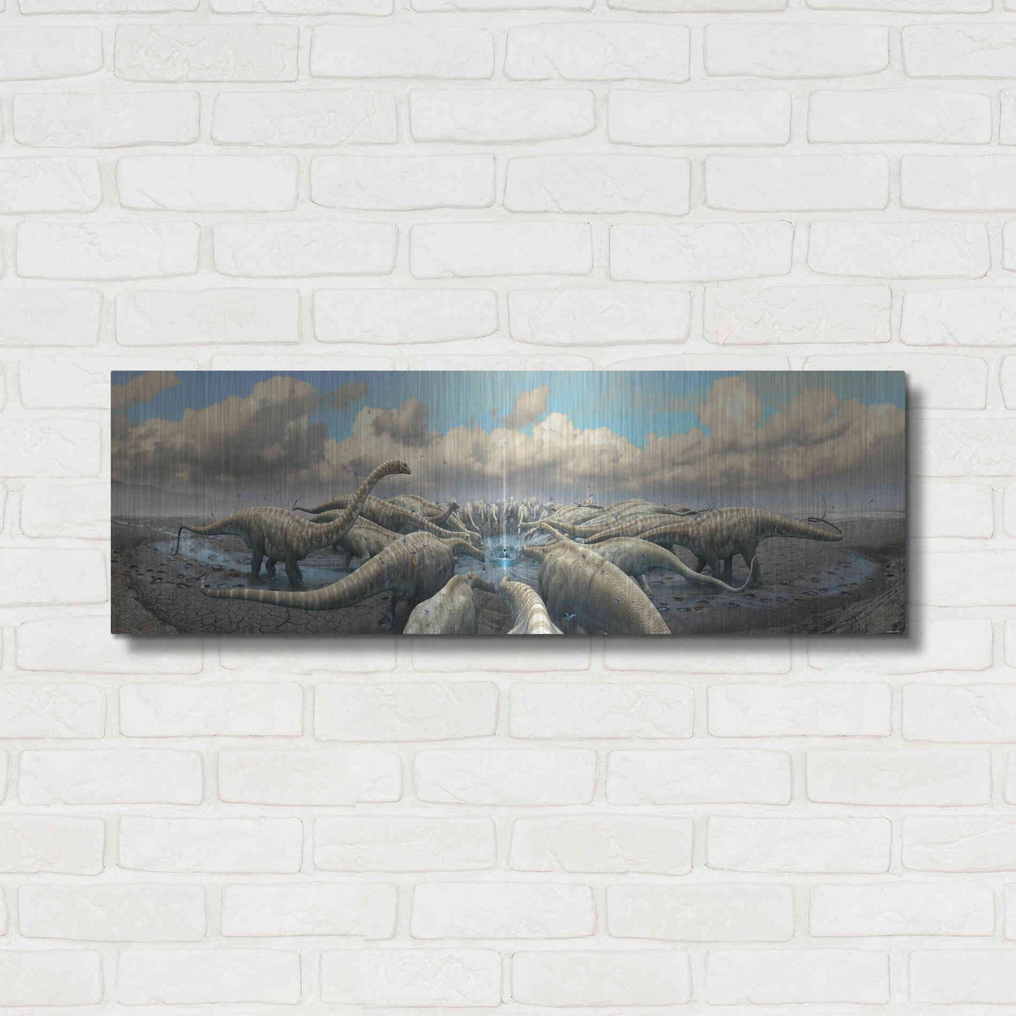 Luxe Metal Art 'Moment Before Extinction', Metal Wall Art,36x12