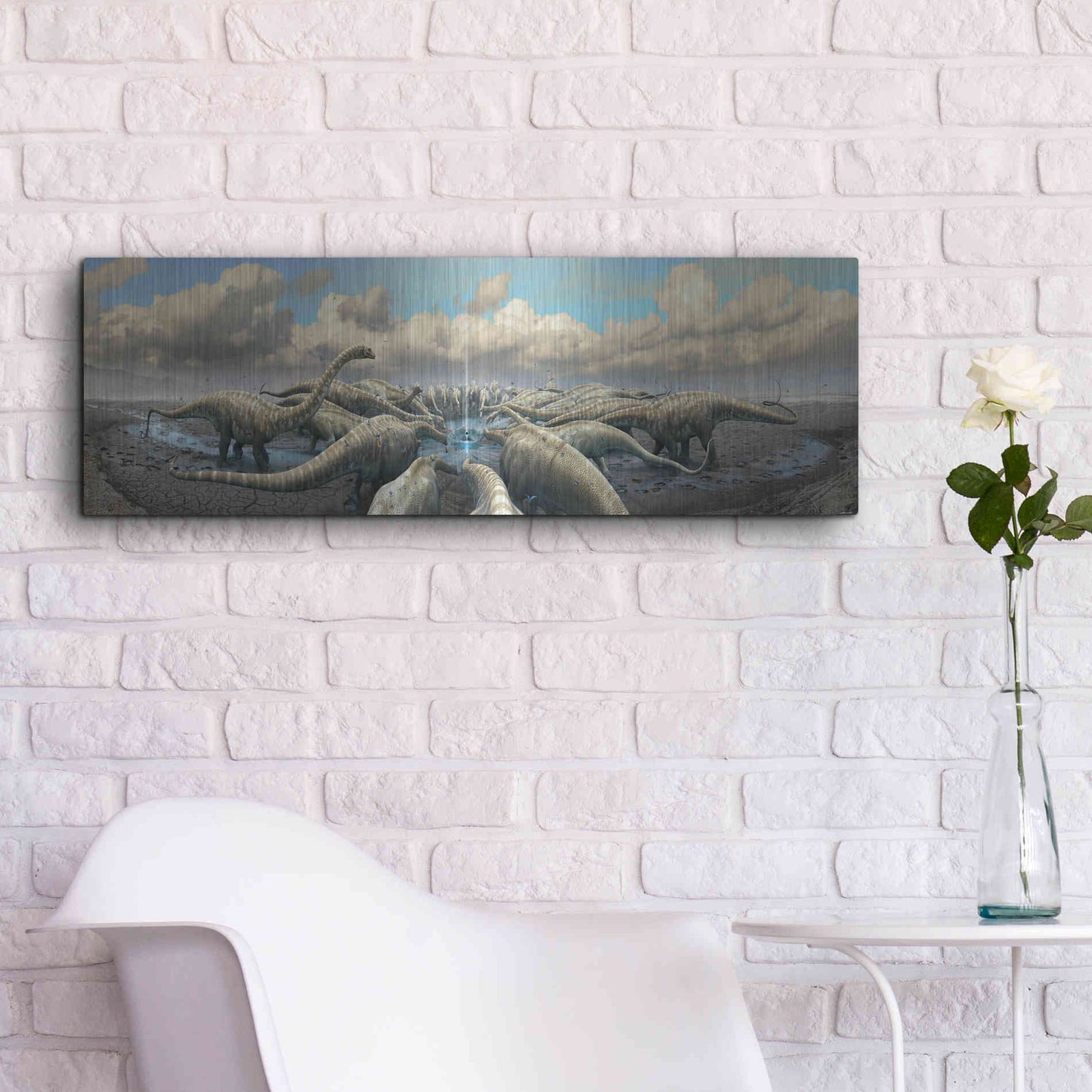 Luxe Metal Art 'Moment Before Extinction', Metal Wall Art,36x12