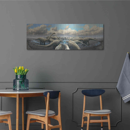 Luxe Metal Art 'Moment Before Extinction', Metal Wall Art,48x16