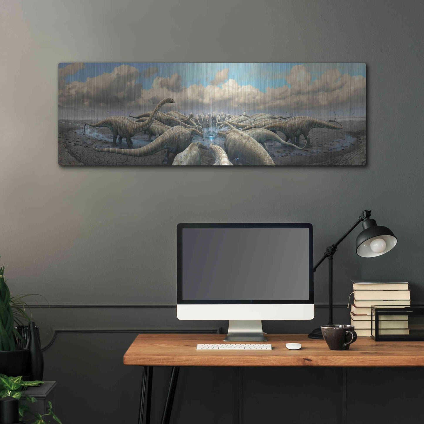 Luxe Metal Art 'Moment Before Extinction', Metal Wall Art,48x16