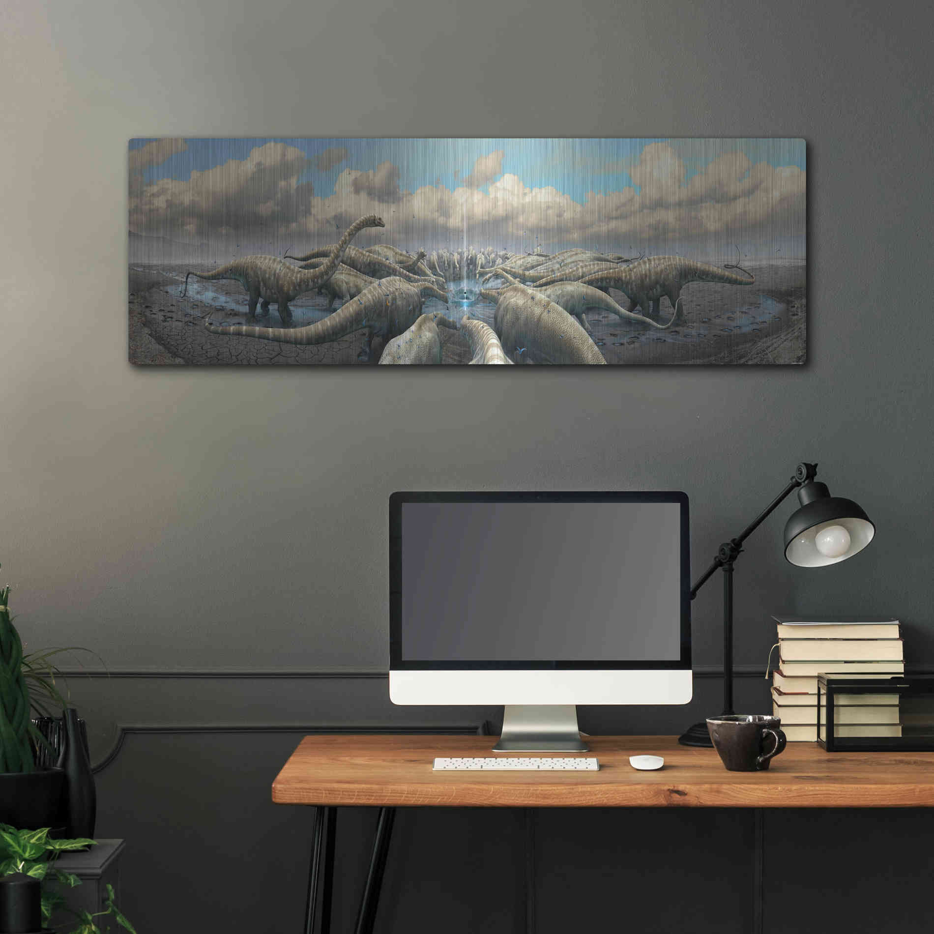 Luxe Metal Art 'Moment Before Extinction', Metal Wall Art,48x16