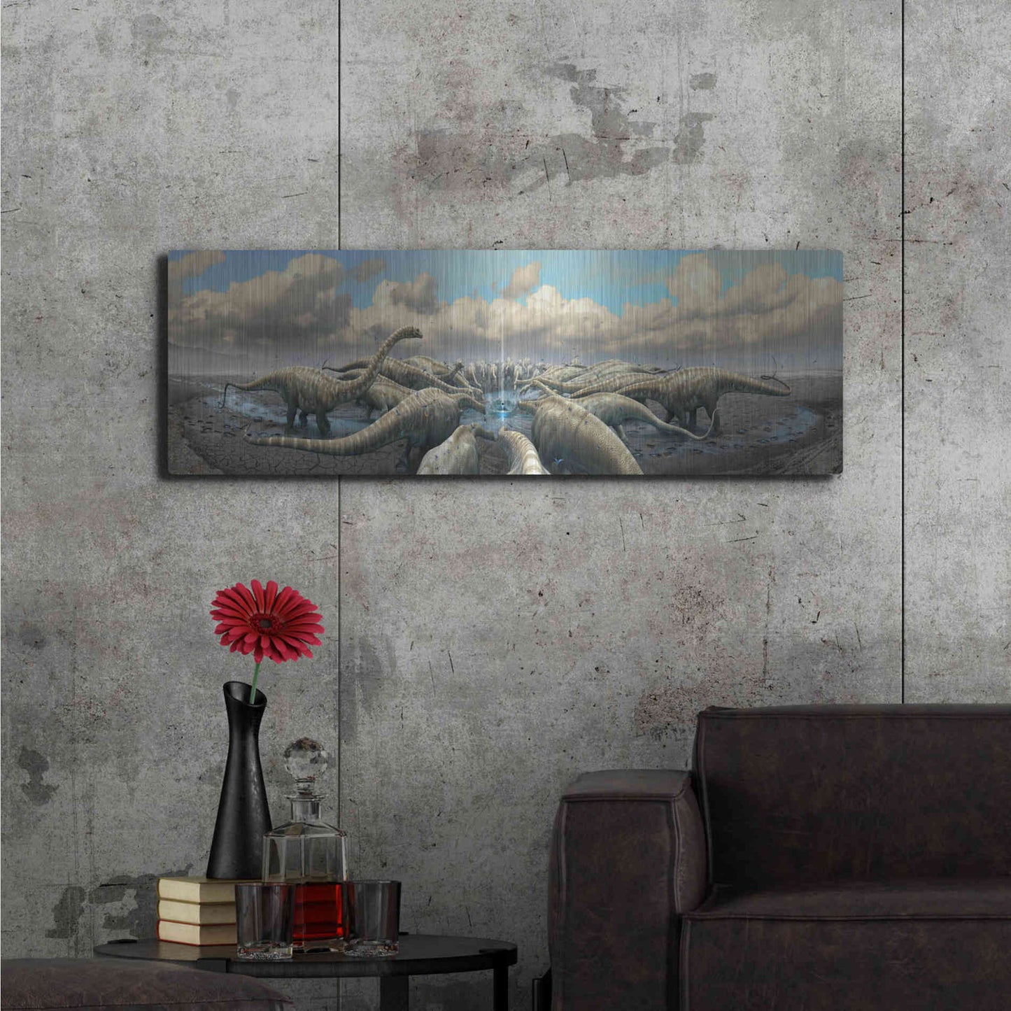 Luxe Metal Art 'Moment Before Extinction', Metal Wall Art,48x16