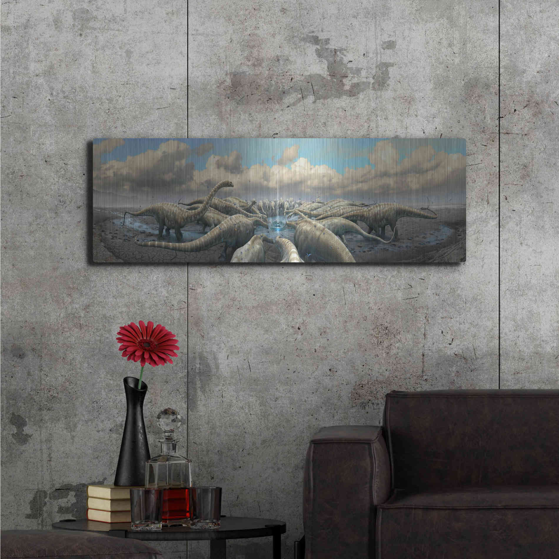 Luxe Metal Art 'Moment Before Extinction', Metal Wall Art,48x16