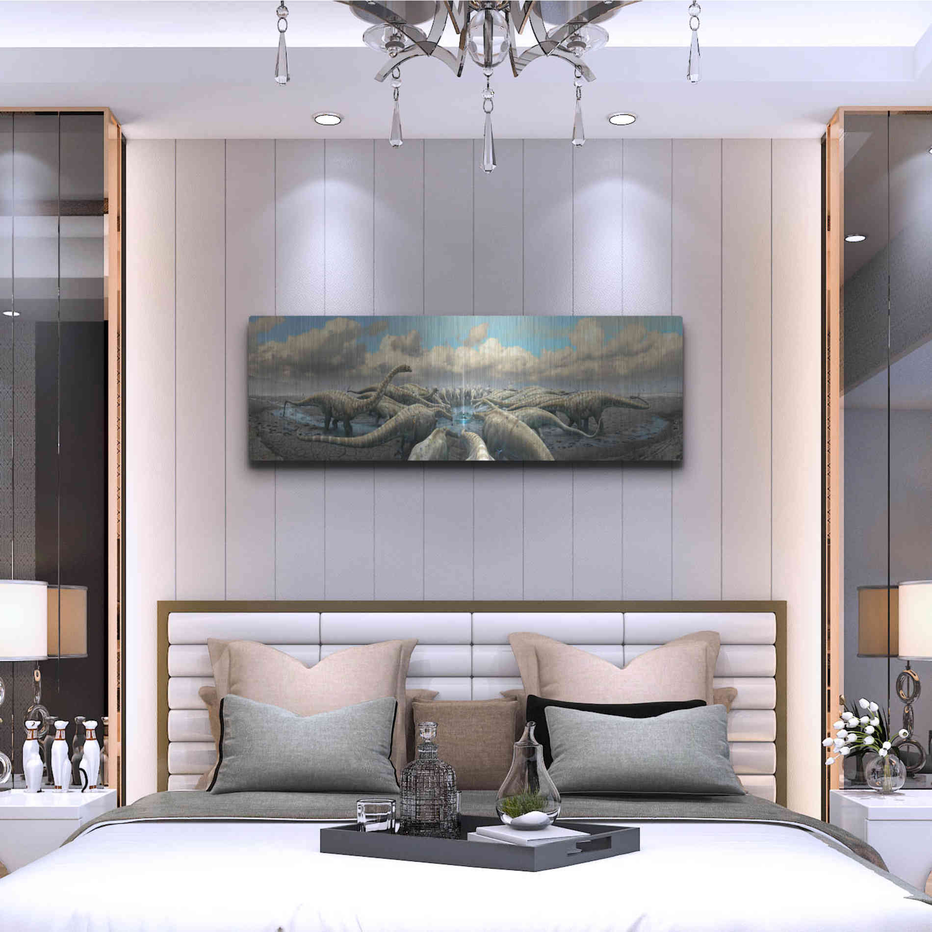 Luxe Metal Art 'Moment Before Extinction', Metal Wall Art,48x16