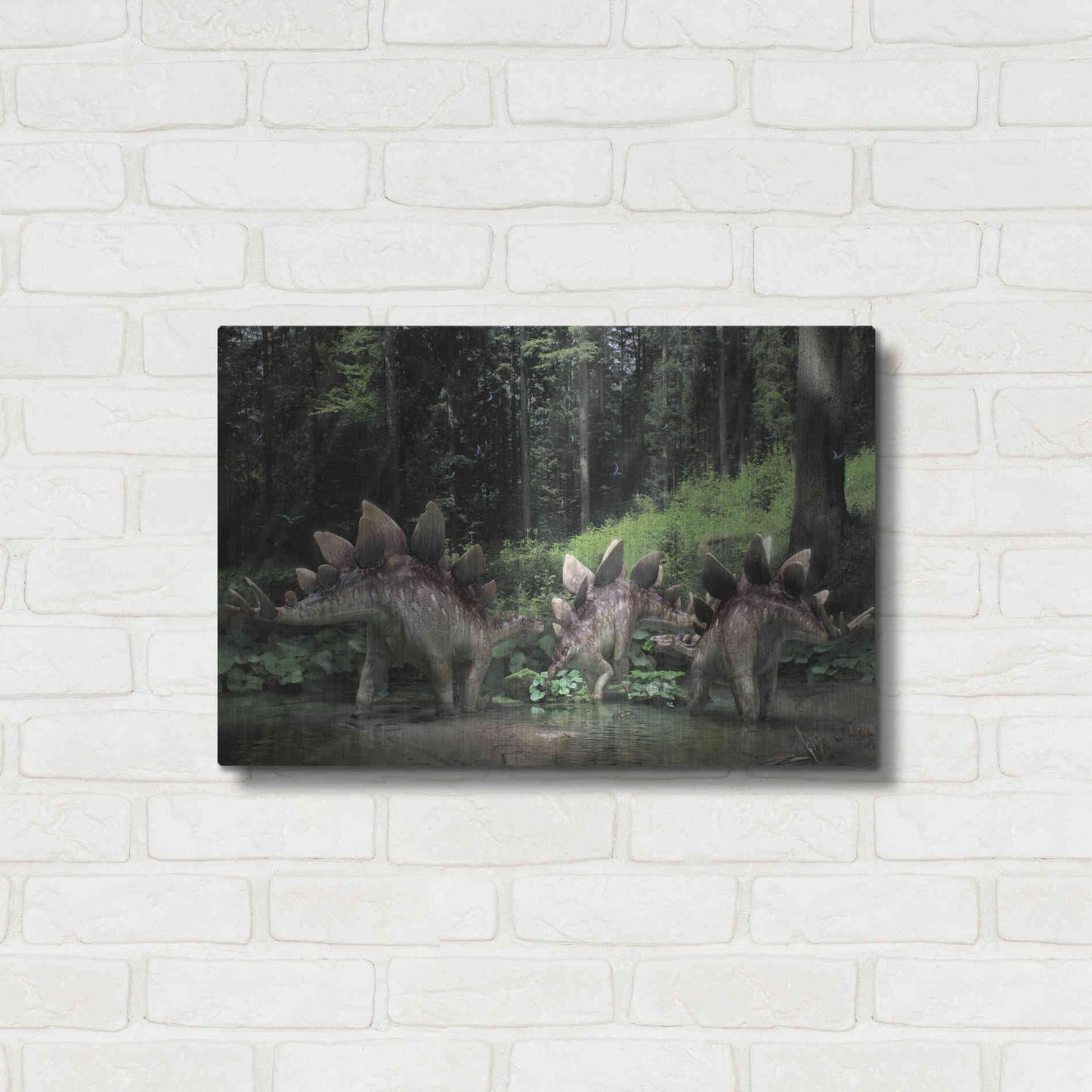 Luxe Metal Art 'Stegosaurus Family', Metal Wall Art,24x16