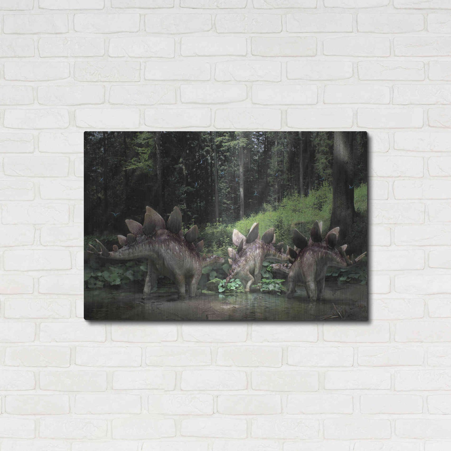 Luxe Metal Art 'Stegosaurus Family', Metal Wall Art,36x24