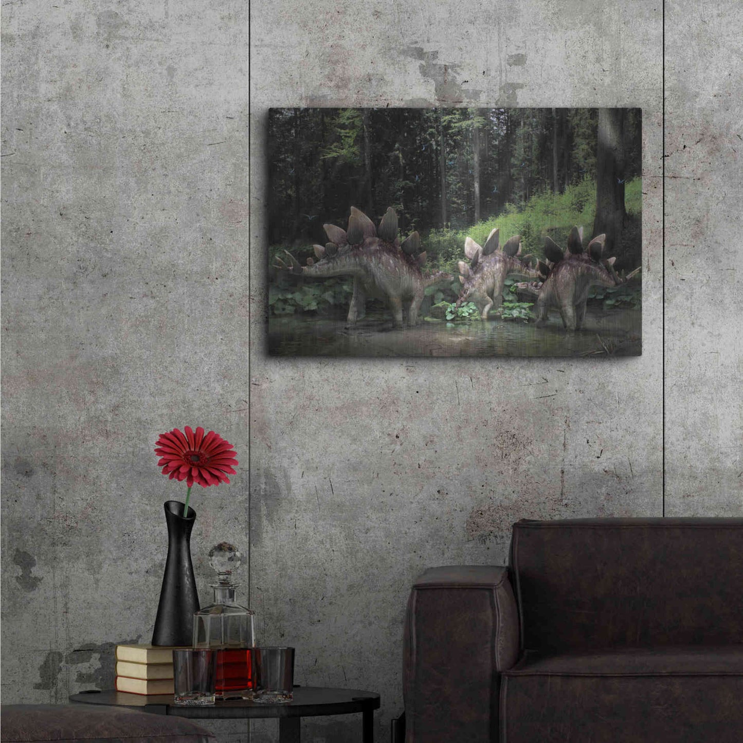 Luxe Metal Art 'Stegosaurus Family', Metal Wall Art,36x24