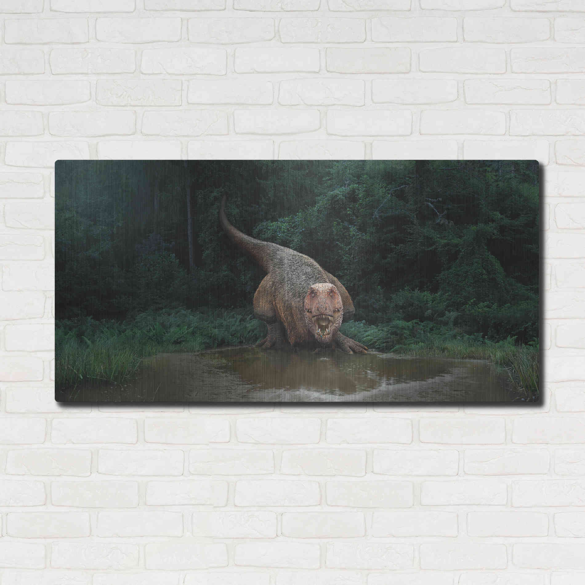 Luxe Metal Art 'Watering Hole', Metal Wall Art,48x24