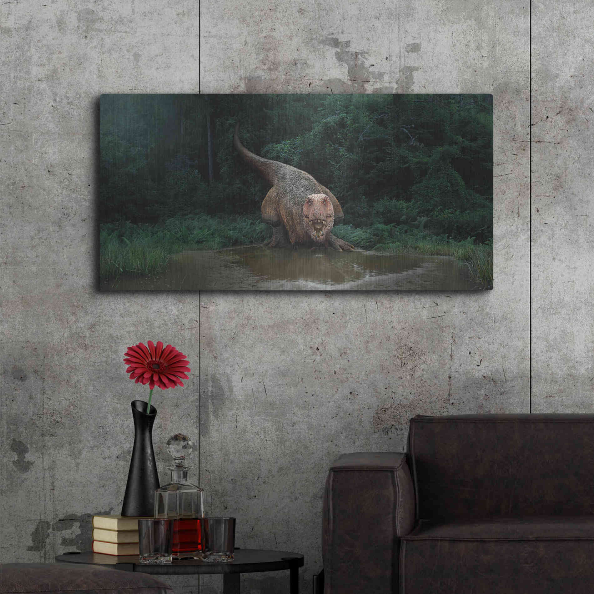 Luxe Metal Art 'Watering Hole', Metal Wall Art,48x24