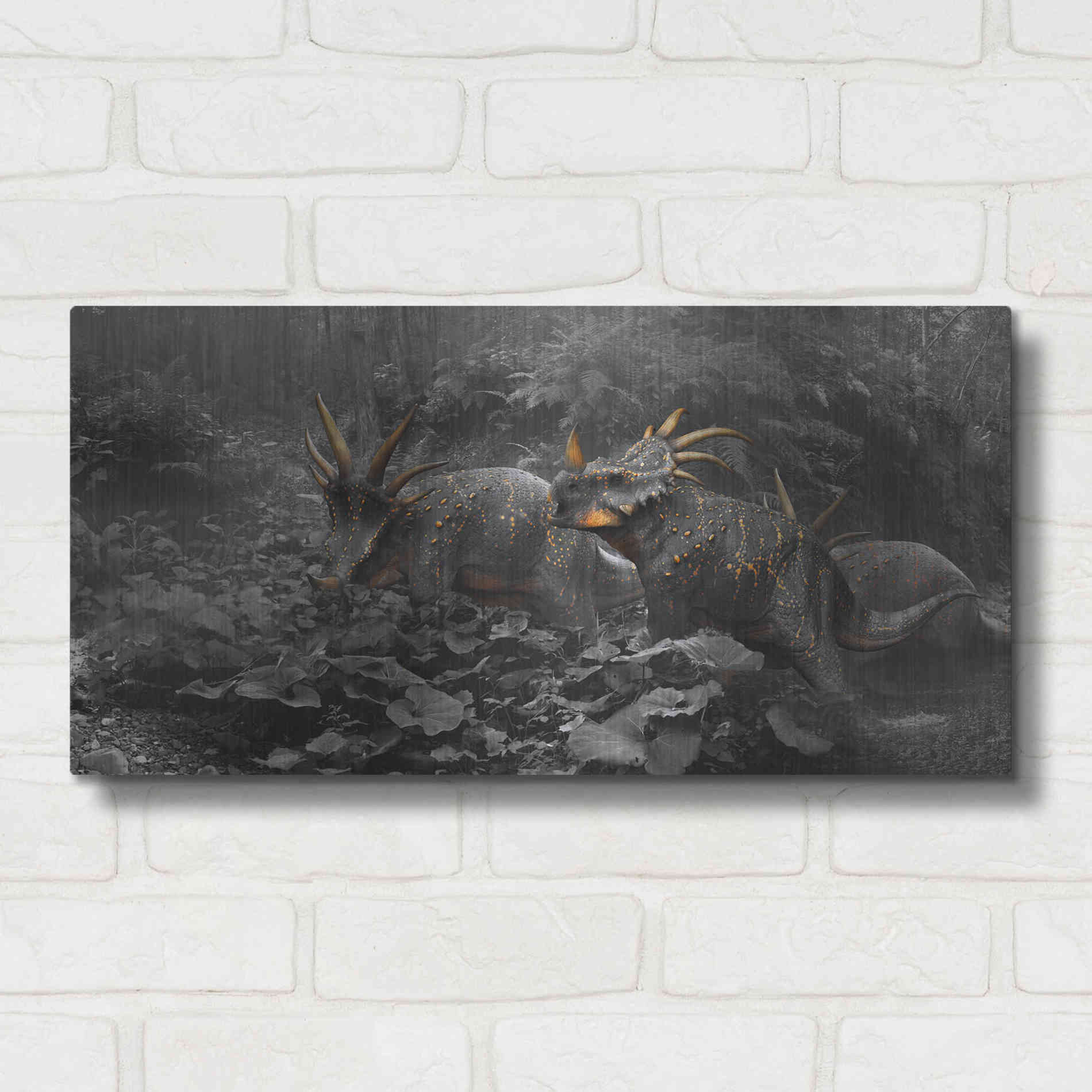 Luxe Metal Art 'Styracosaurus', Metal Wall Art,24x12