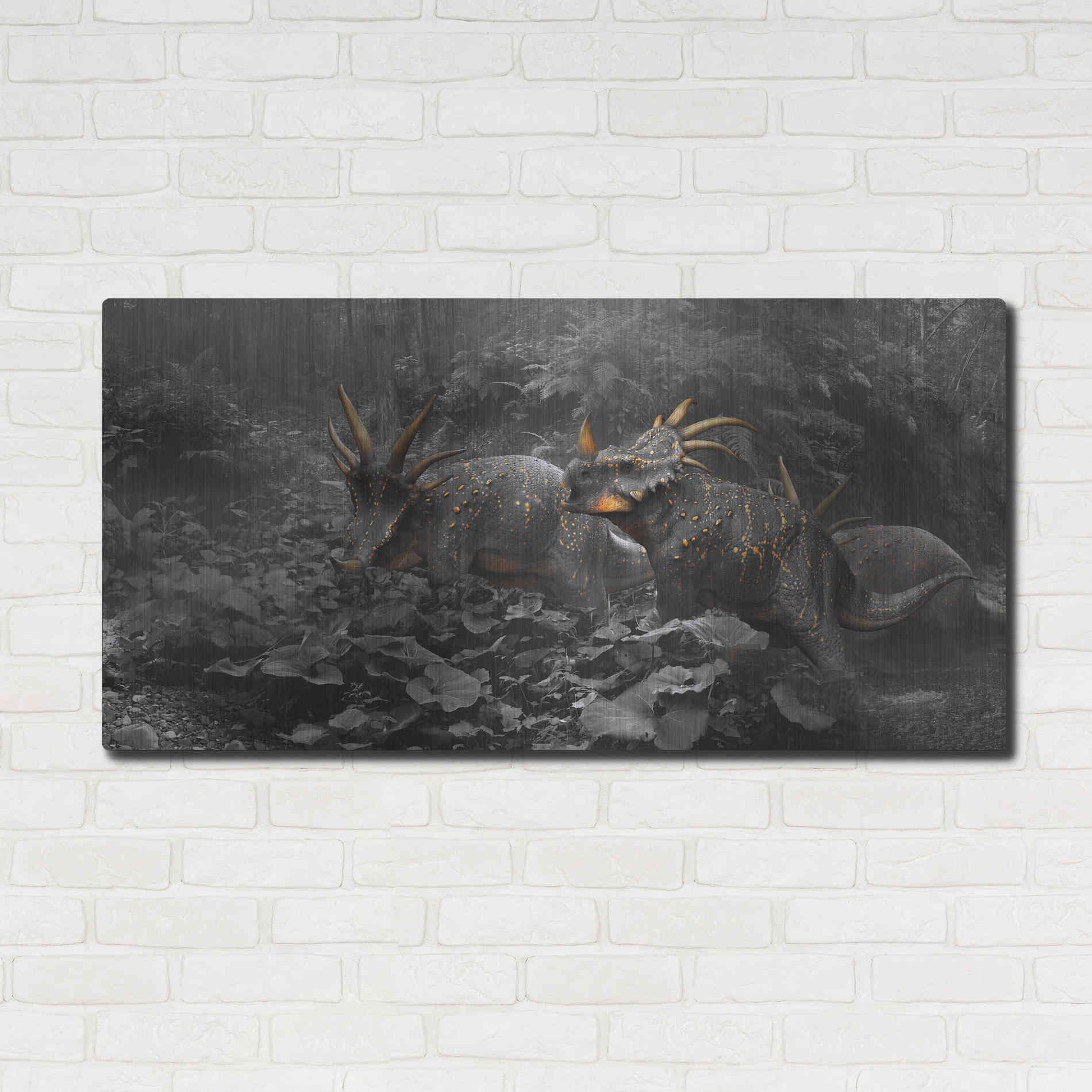 Luxe Metal Art 'Styracosaurus', Metal Wall Art,48x24