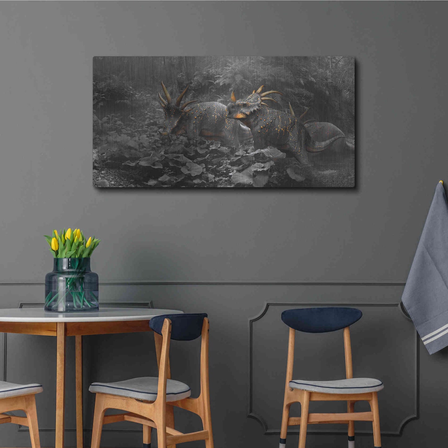 Luxe Metal Art 'Styracosaurus', Metal Wall Art,48x24