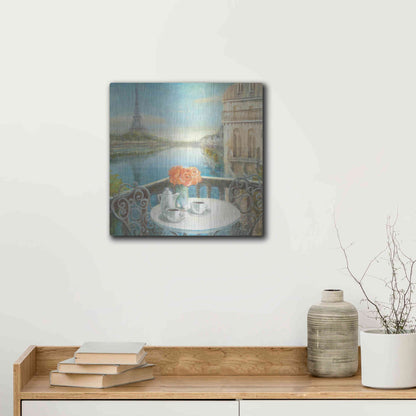 Luxe Metal Art 'Morning on the Seine' by Danhui Nai, Metal Wall Art,12x12