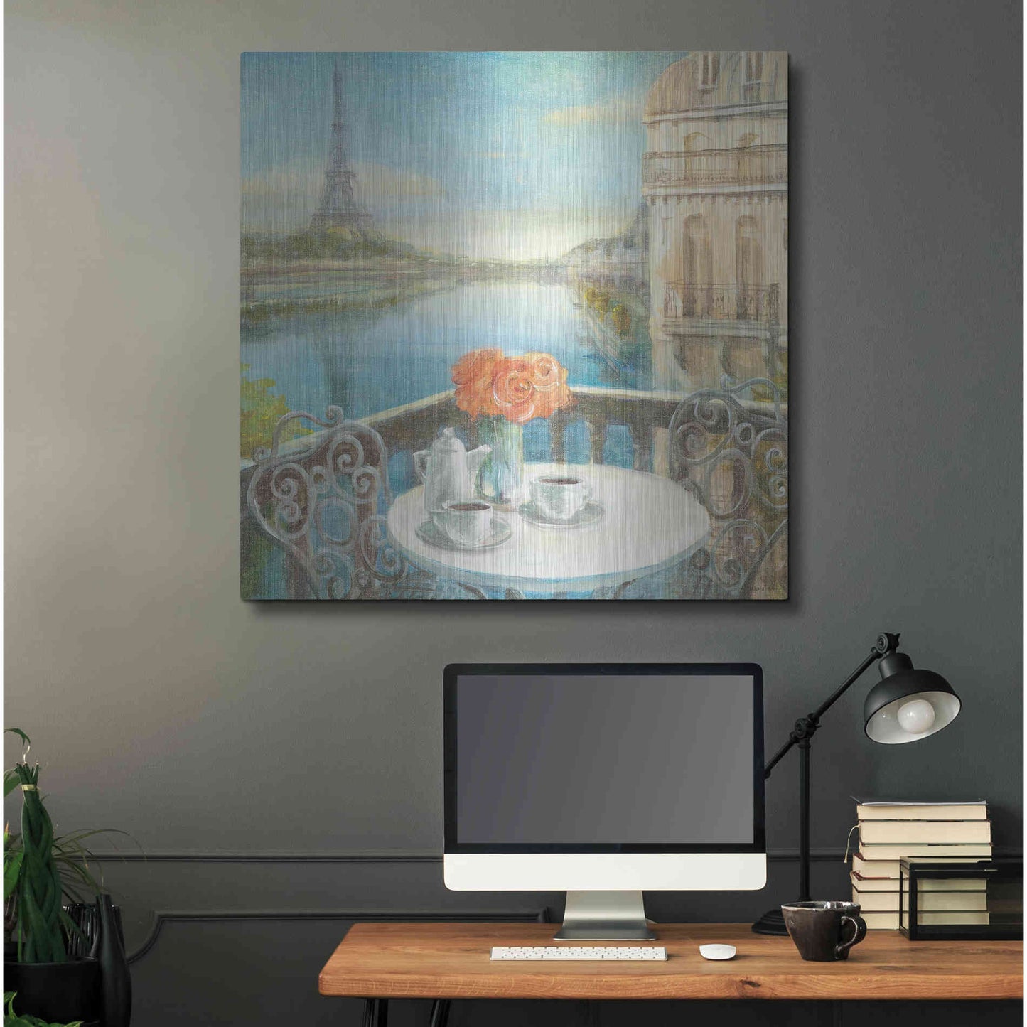 Luxe Metal Art 'Morning on the Seine' by Danhui Nai, Metal Wall Art,36x36