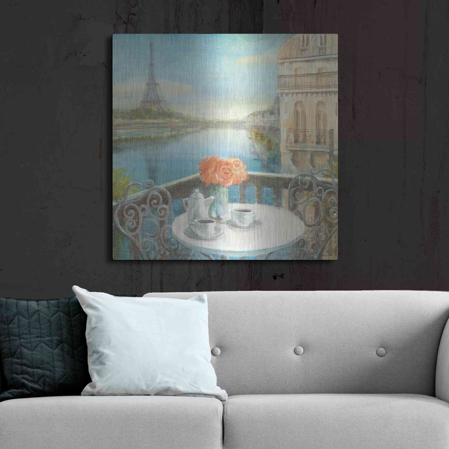 Luxe Metal Art 'Morning on the Seine' by Danhui Nai, Metal Wall Art,36x36