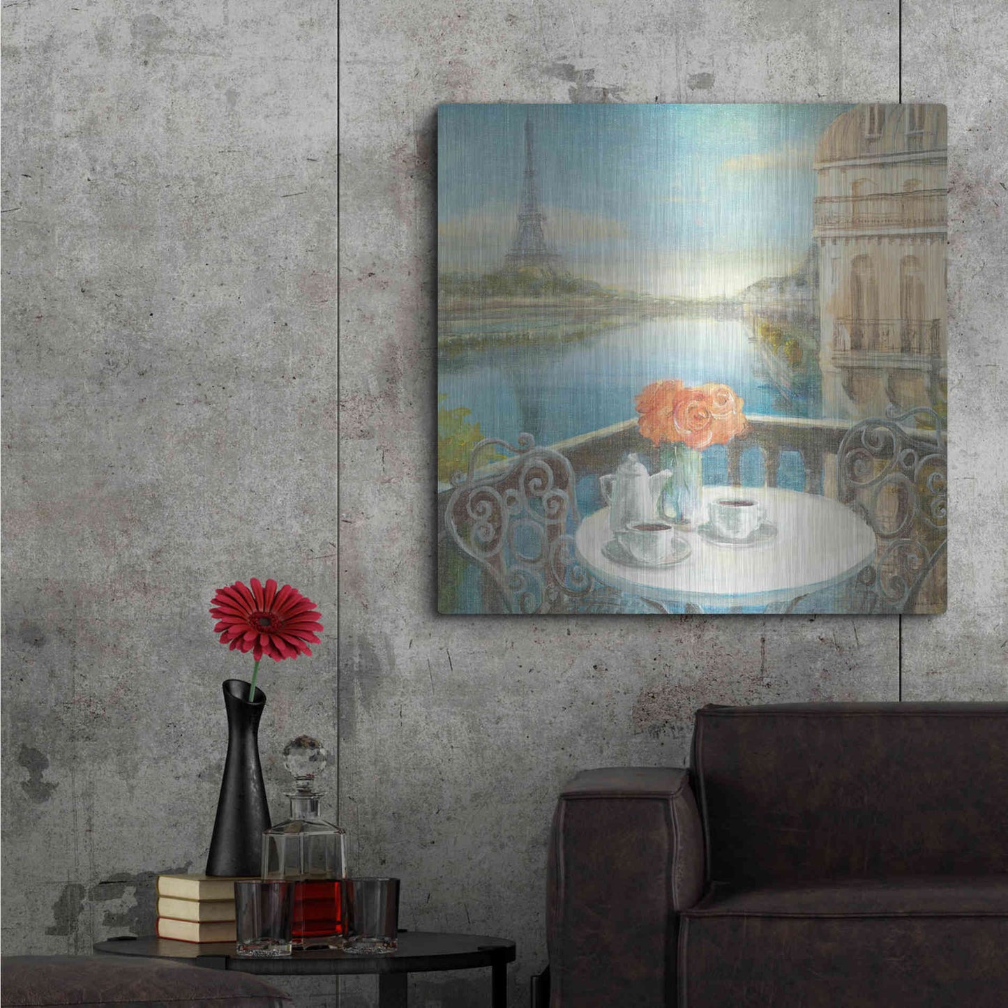 Luxe Metal Art 'Morning on the Seine' by Danhui Nai, Metal Wall Art,36x36