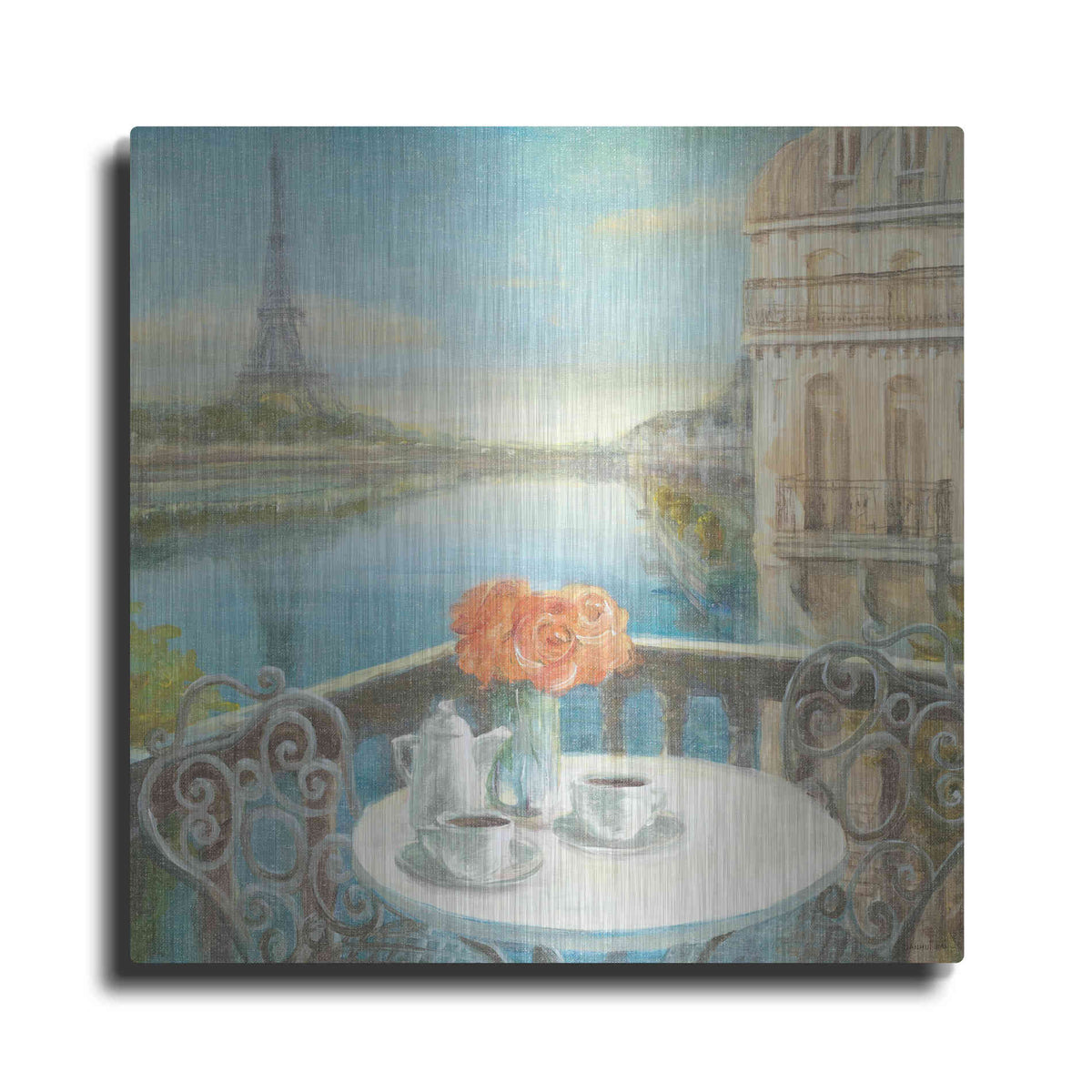 Luxe Metal Art 'Morning on the Seine' by Danhui Nai, Metal Wall Art