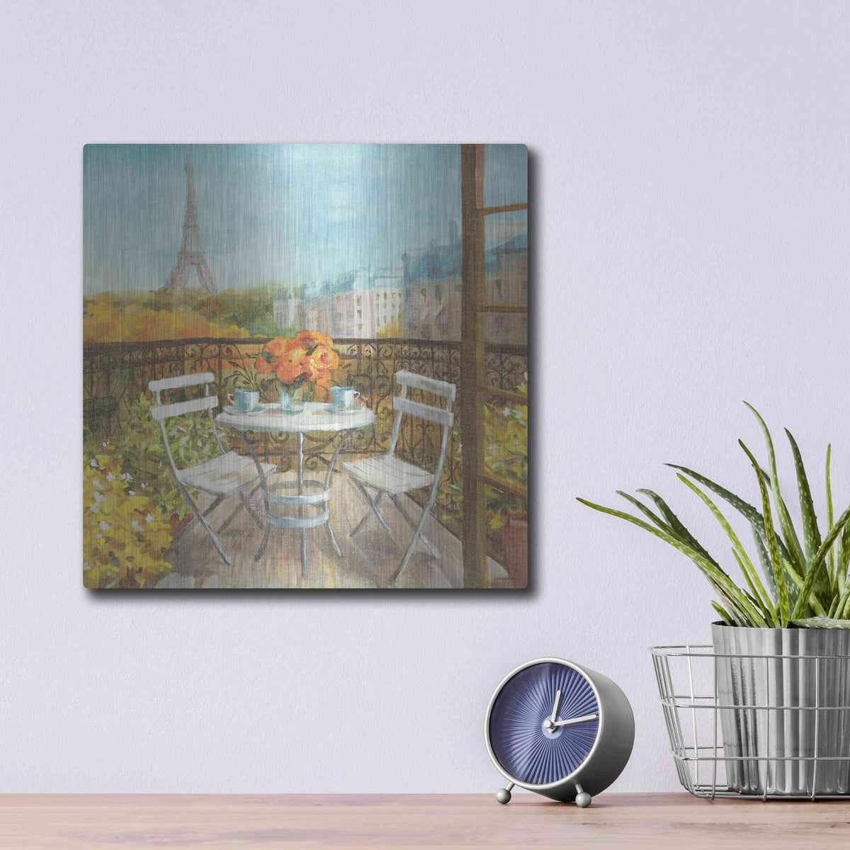 Luxe Metal Art 'September In Paris' by Danhui Nai, Metal Wall Art,12x12