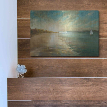 Luxe Metal Art 'Coastal Glow' by Danhui Nai, Metal Wall Art,16x12