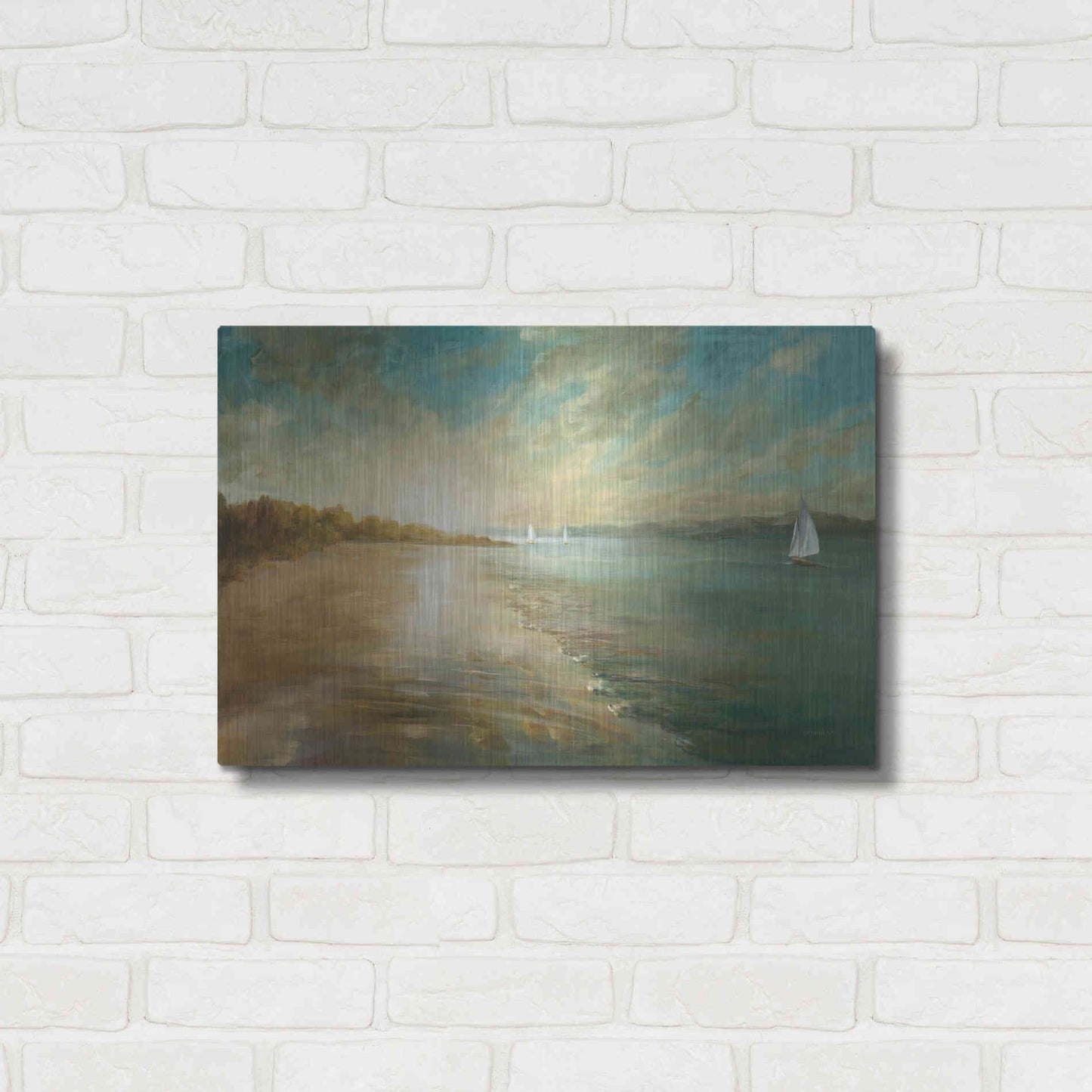 Luxe Metal Art 'Coastal Glow' by Danhui Nai, Metal Wall Art,24x16