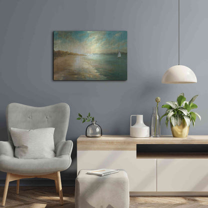 Luxe Metal Art 'Coastal Glow' by Danhui Nai, Metal Wall Art,24x16