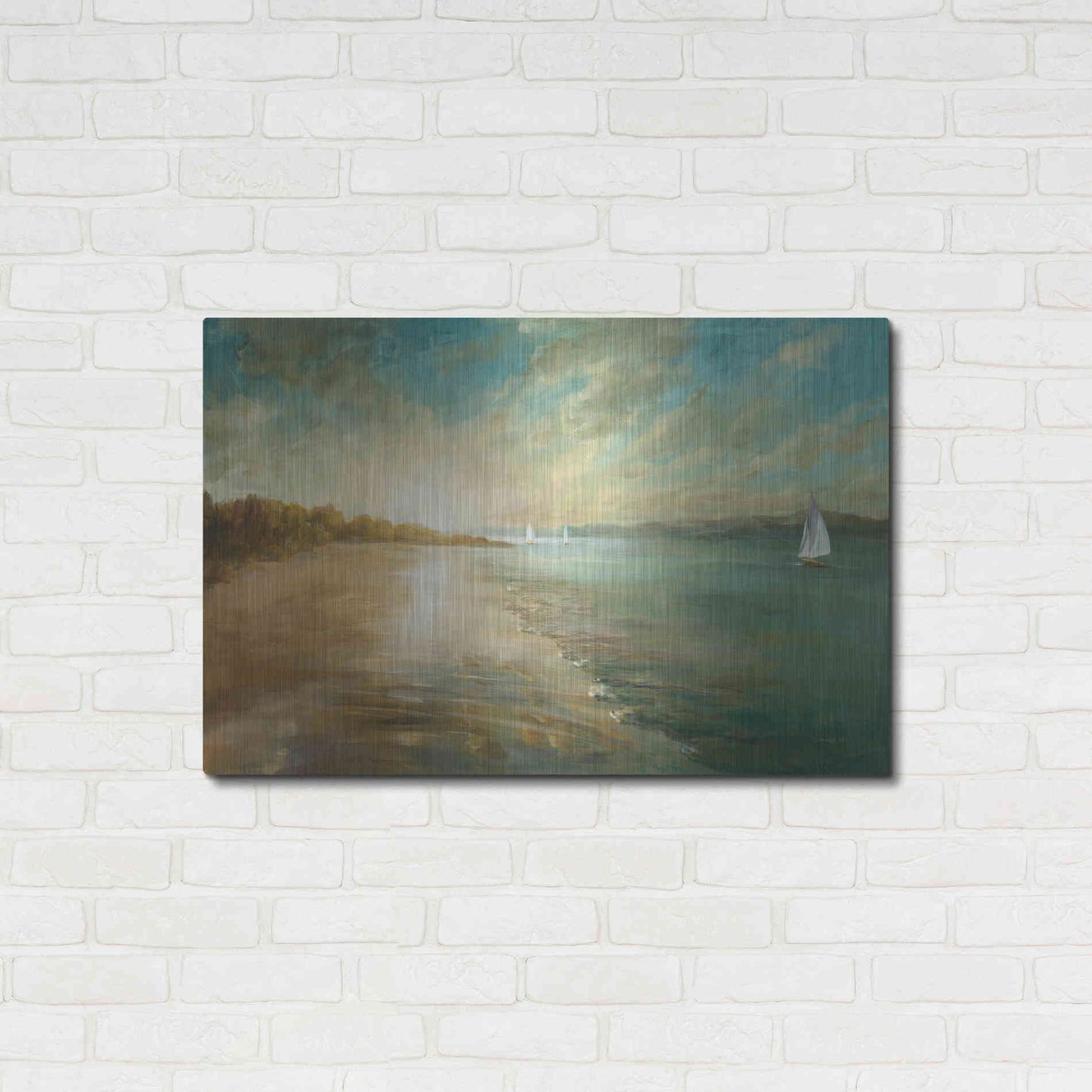 Luxe Metal Art 'Coastal Glow' by Danhui Nai, Metal Wall Art,36x24