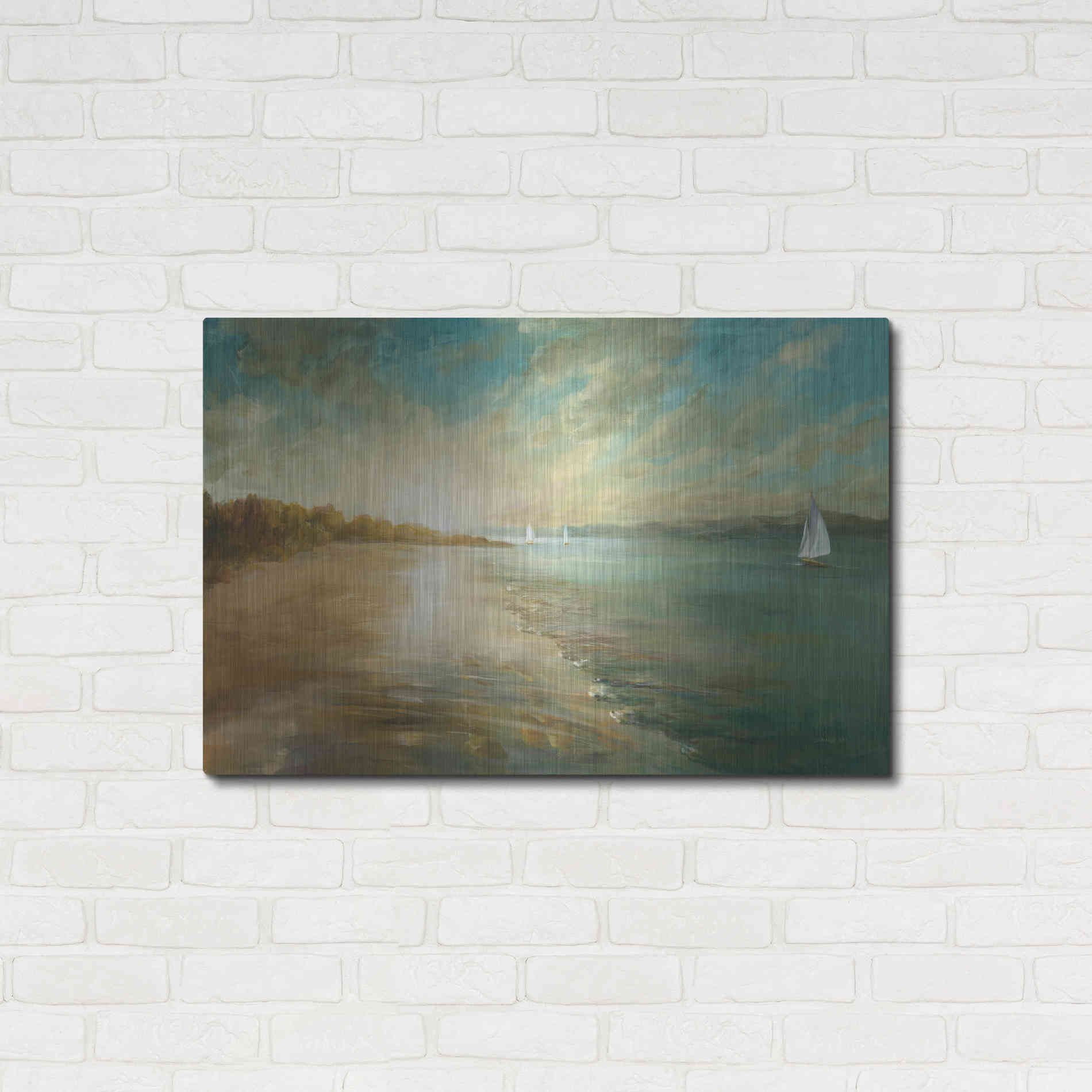 Luxe Metal Art 'Coastal Glow' by Danhui Nai, Metal Wall Art,36x24