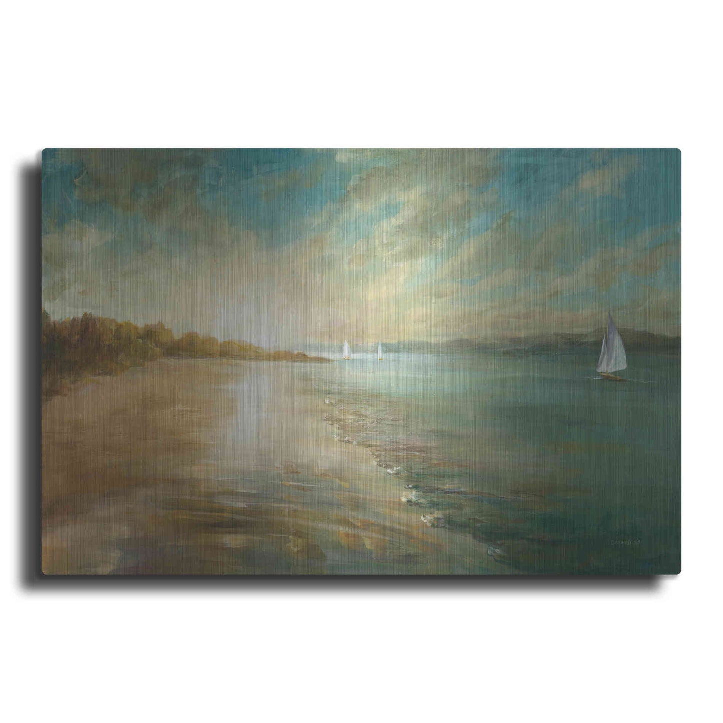 Luxe Metal Art 'Coastal Glow' by Danhui Nai, Metal Wall Art