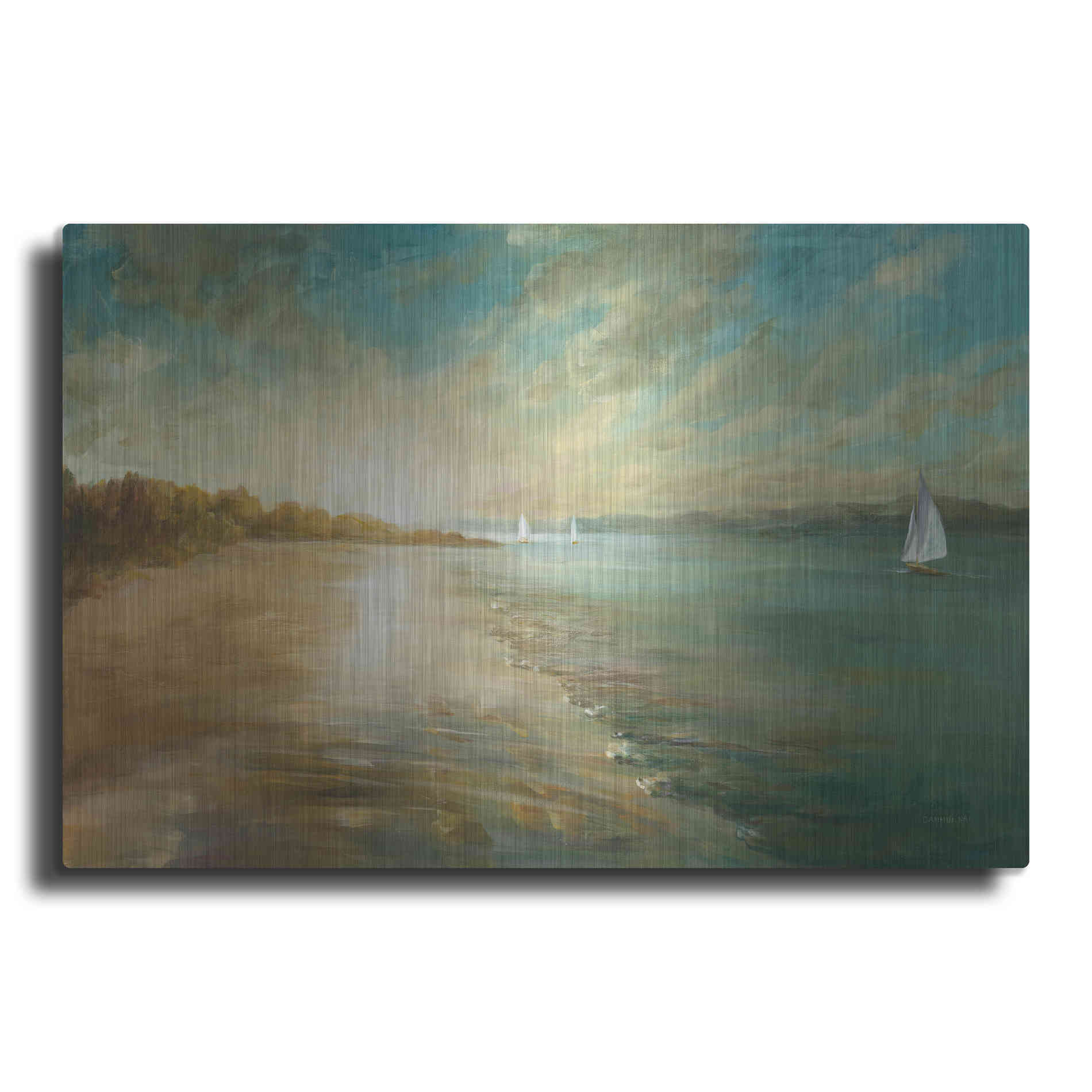 Luxe Metal Art 'Coastal Glow' by Danhui Nai, Metal Wall Art