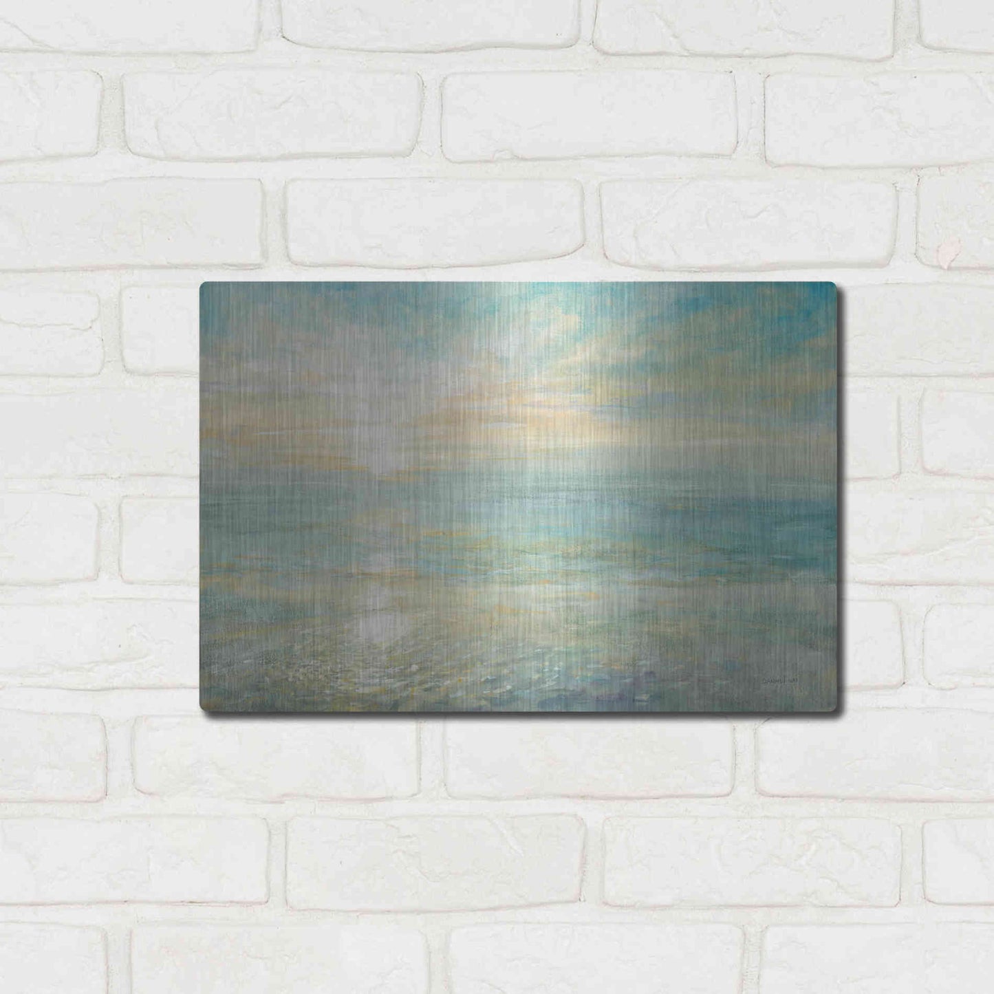 Luxe Metal Art 'Sunrise' by Danhui Nai, Metal Wall Art,16x12