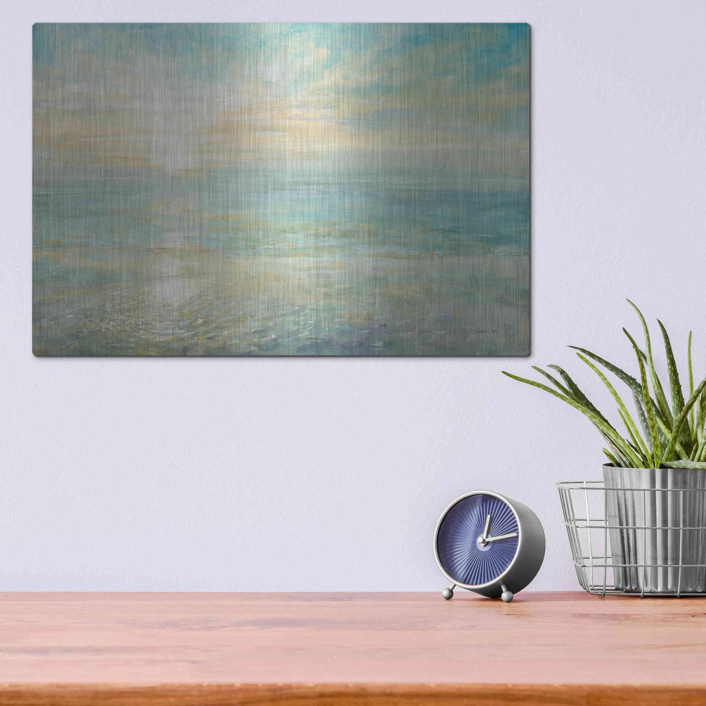 Luxe Metal Art 'Sunrise' by Danhui Nai, Metal Wall Art,16x12