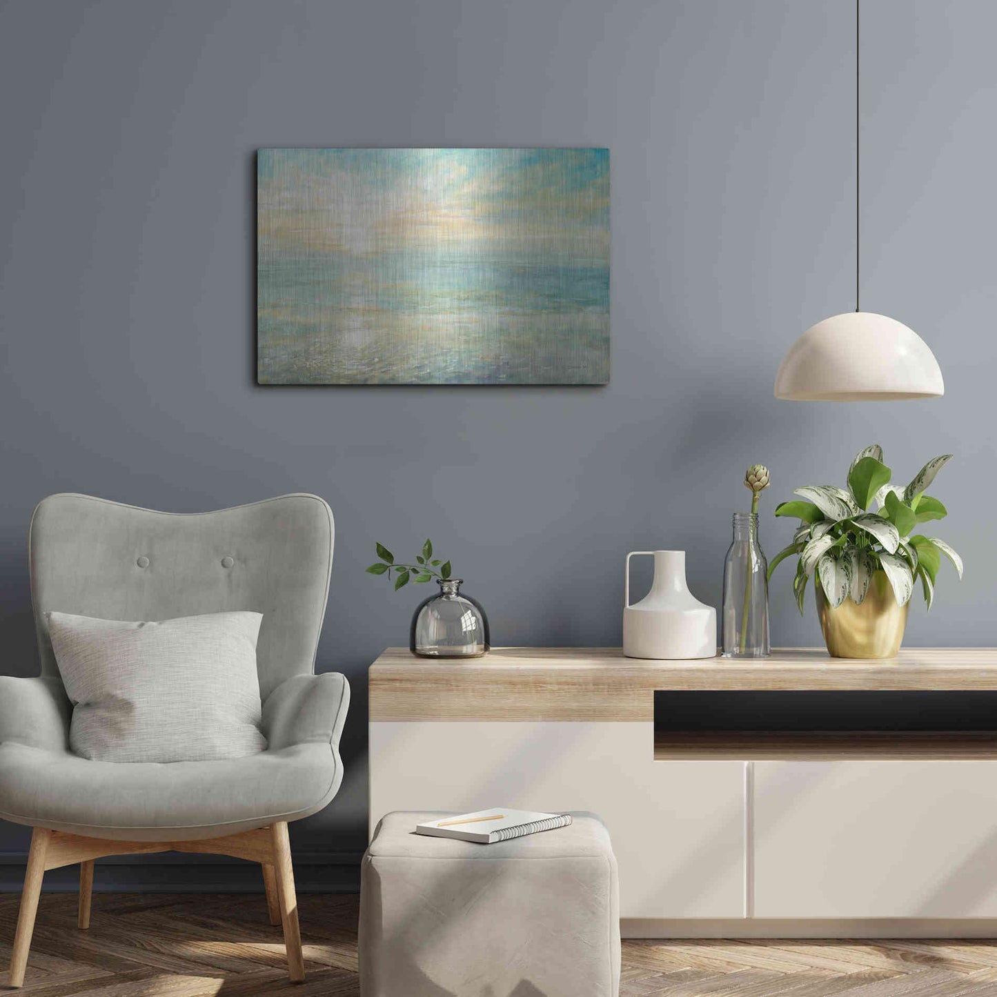 Luxe Metal Art 'Sunrise' by Danhui Nai, Metal Wall Art,24x16