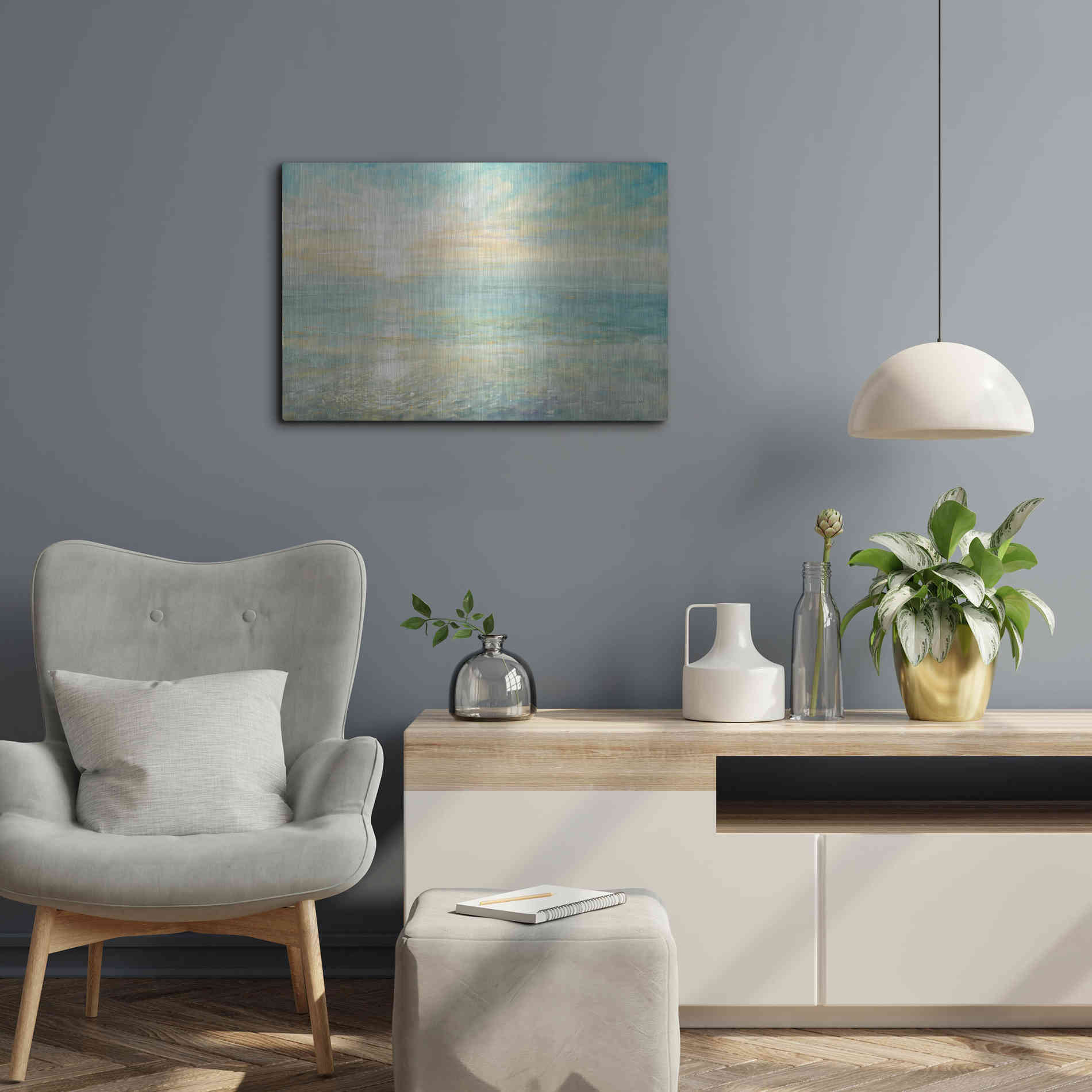 Luxe Metal Art 'Sunrise' by Danhui Nai, Metal Wall Art,24x16