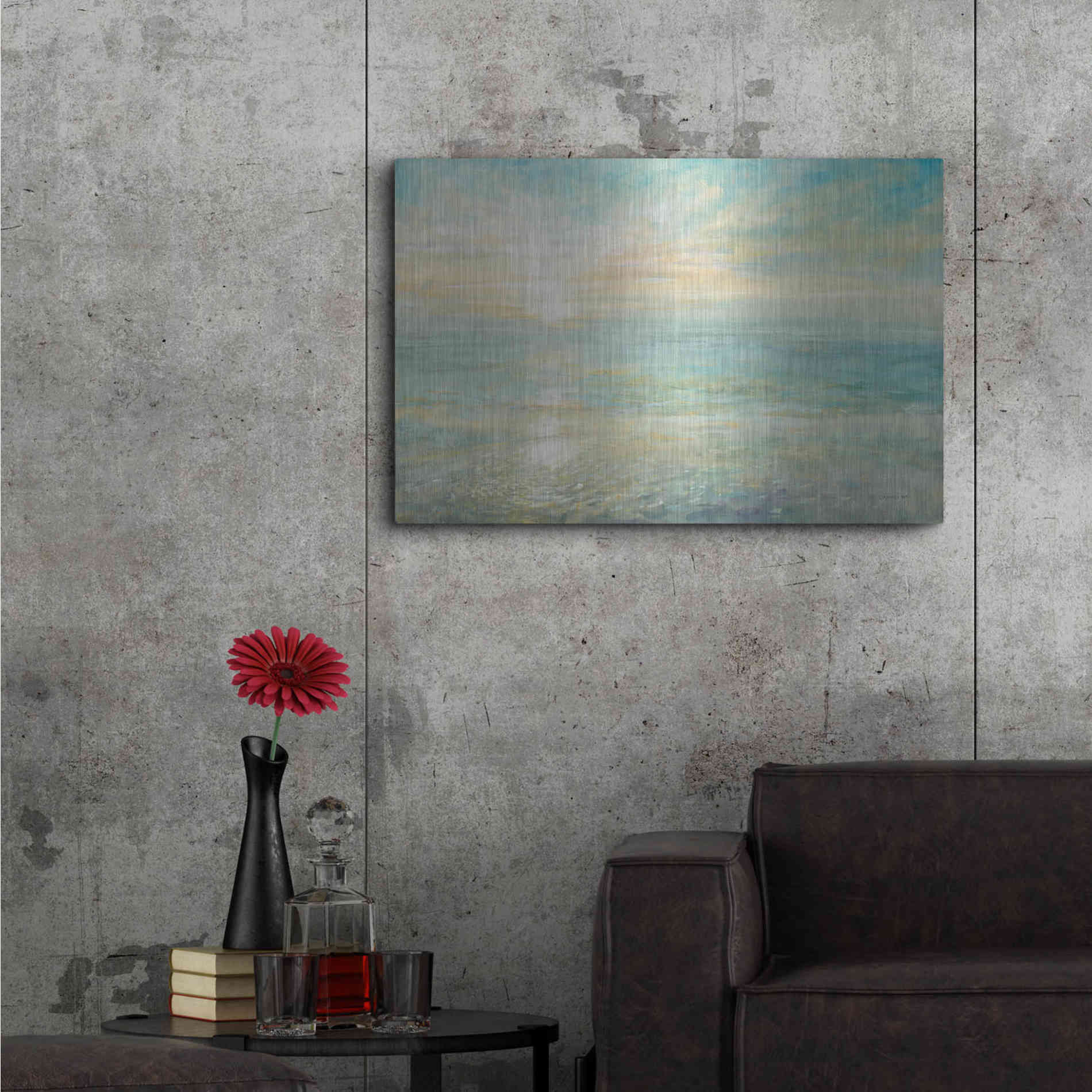 Luxe Metal Art 'Sunrise' by Danhui Nai, Metal Wall Art,36x24