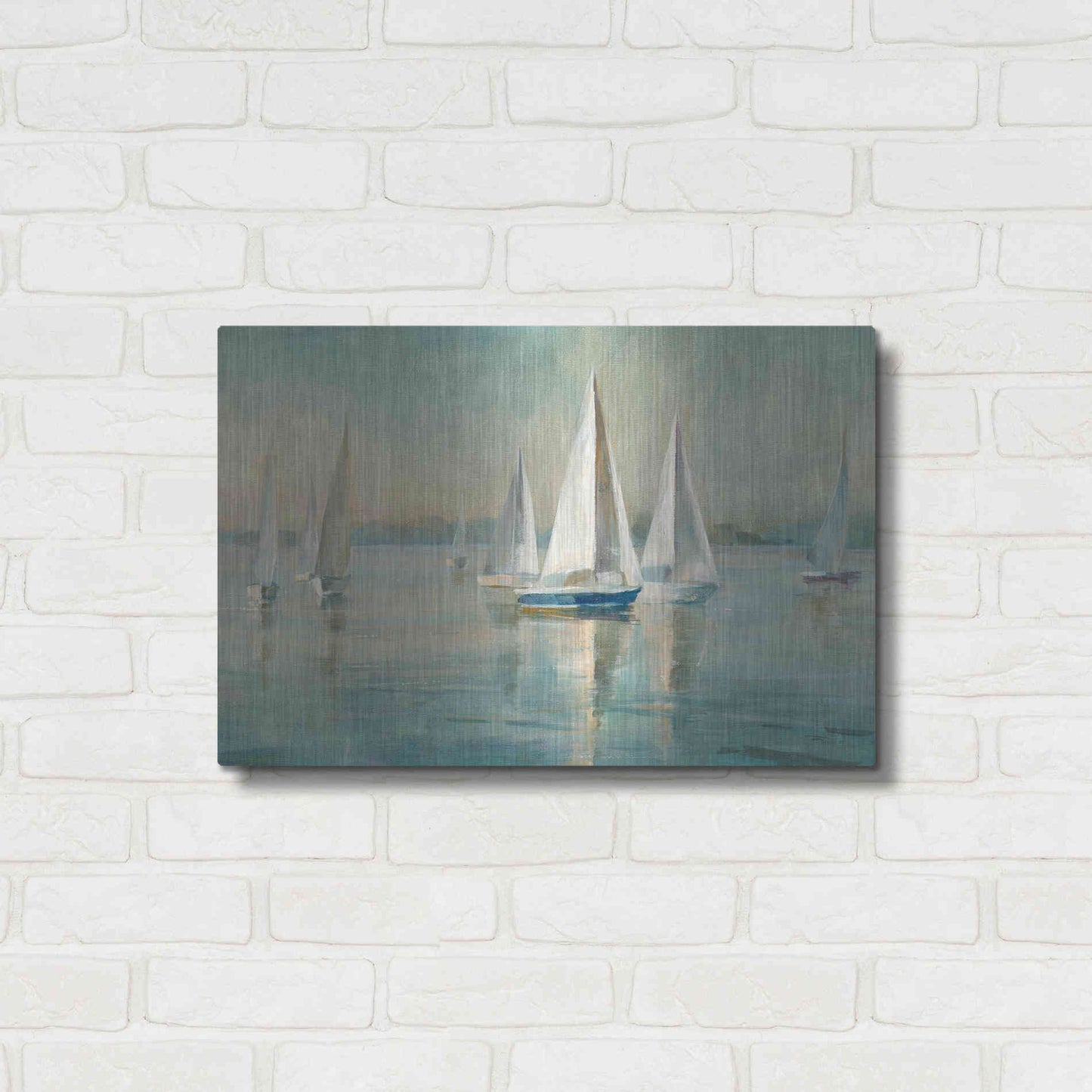 Luxe Metal Art 'Sailboats At Sunrise' by Danhui Nai, Metal Wall Art,24x16