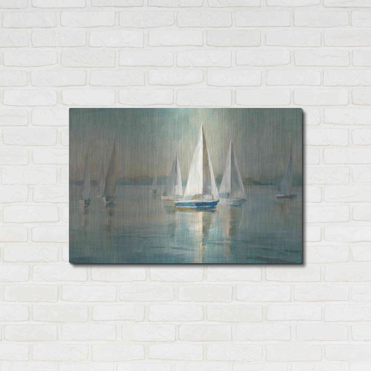 Luxe Metal Art 'Sailboats At Sunrise' by Danhui Nai, Metal Wall Art,36x24