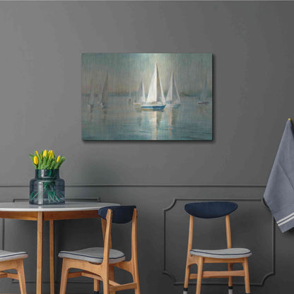 Luxe Metal Art 'Sailboats At Sunrise' by Danhui Nai, Metal Wall Art,36x24