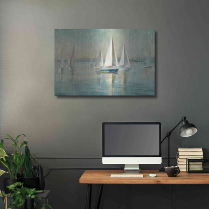 Luxe Metal Art 'Sailboats At Sunrise' by Danhui Nai, Metal Wall Art,36x24