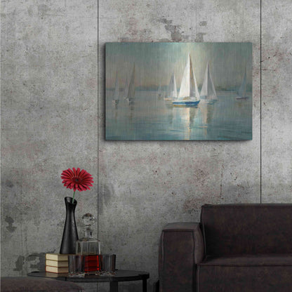 Luxe Metal Art 'Sailboats At Sunrise' by Danhui Nai, Metal Wall Art,36x24