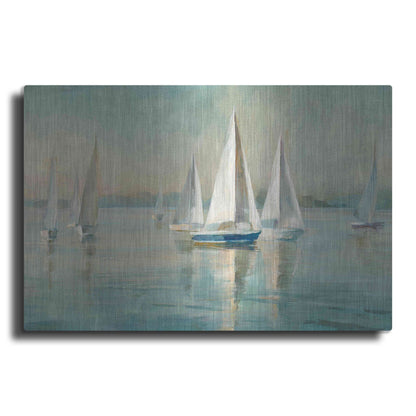 Luxe Metal Art 'Sailboats At Sunrise' by Danhui Nai, Metal Wall Art